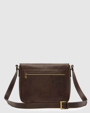 Aurelian Matt Chocolate - 13" laptop Leather Messenger - Republic of Florence