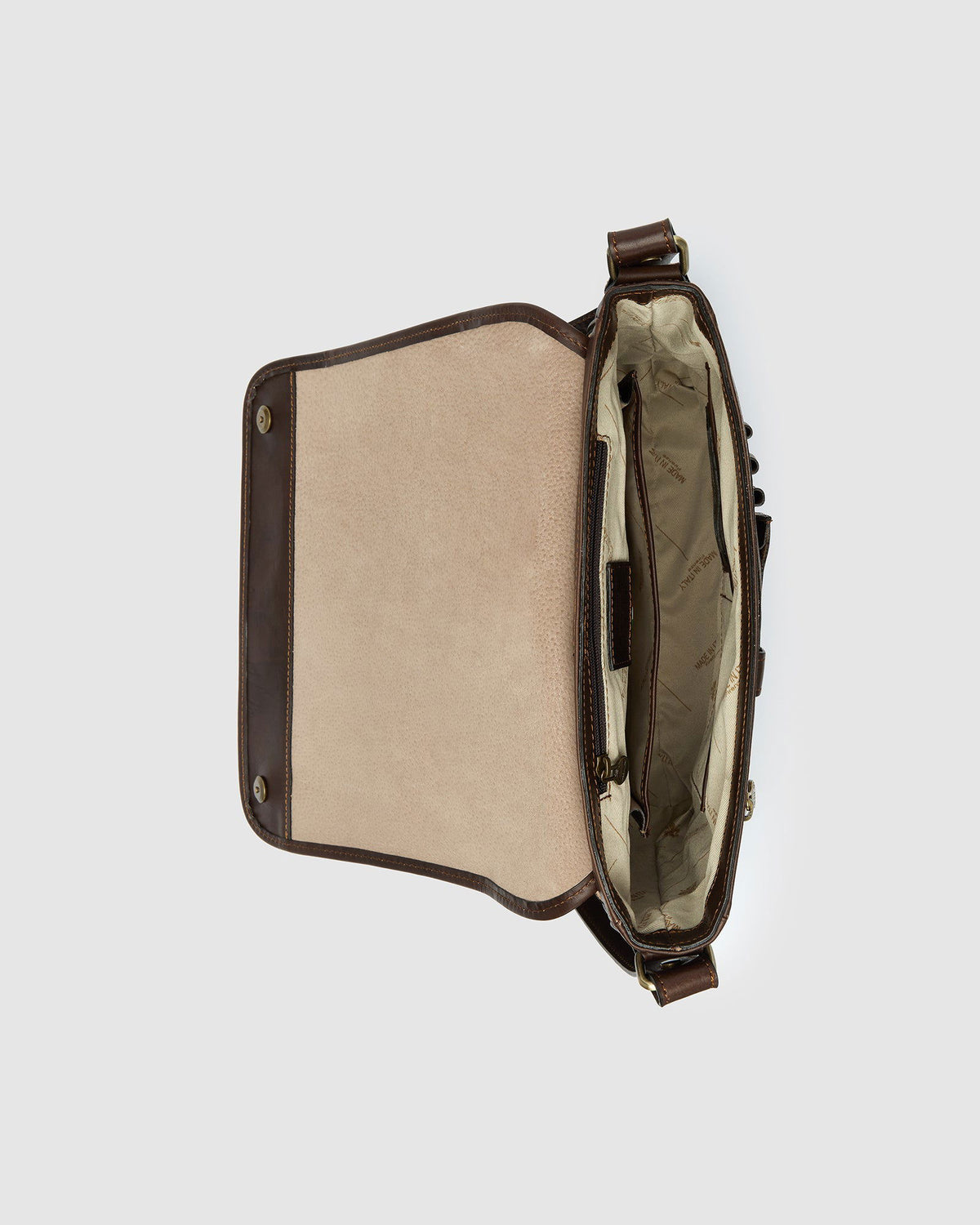 Aurelian Matt Chocolate - 13" laptop Leather Messenger - Republic of Florence