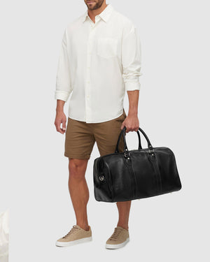 Beltrami Black - Leather Weekender Bag - Republic of Florence