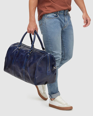 Beltrami Blue - Leather Duffle Bag - Republic of Florence