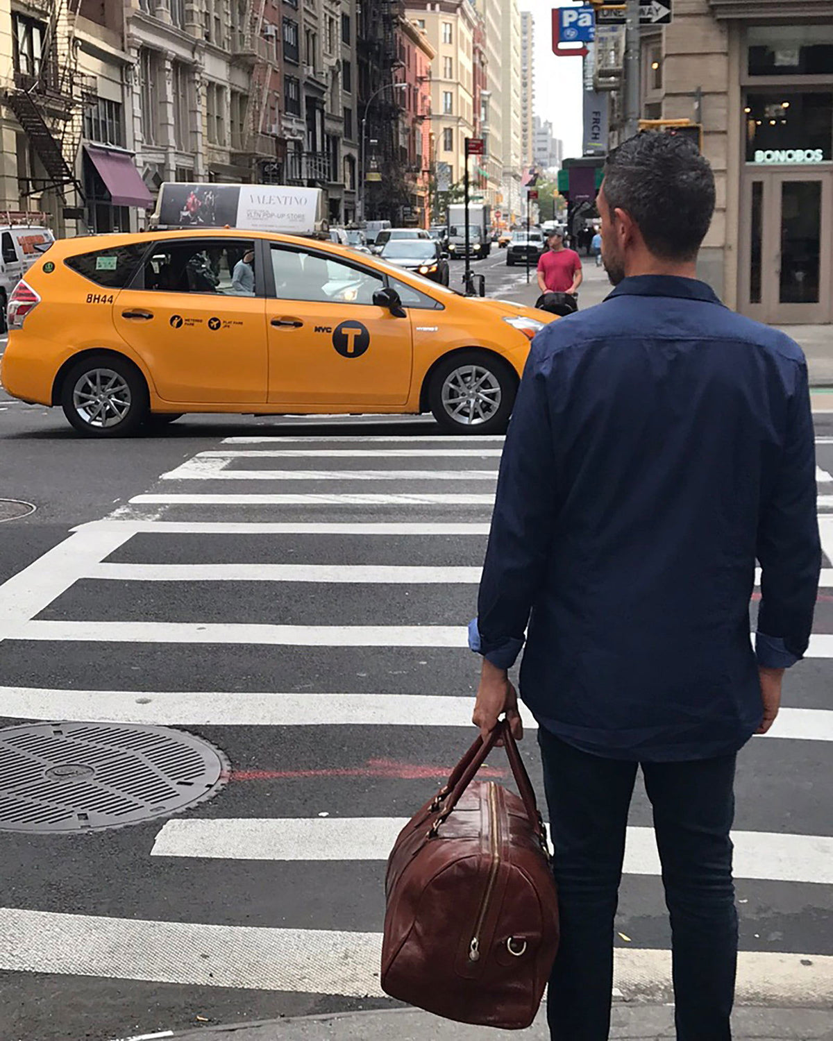 Beltrami Blue - Leather Duffle Bag - Republic of Florence