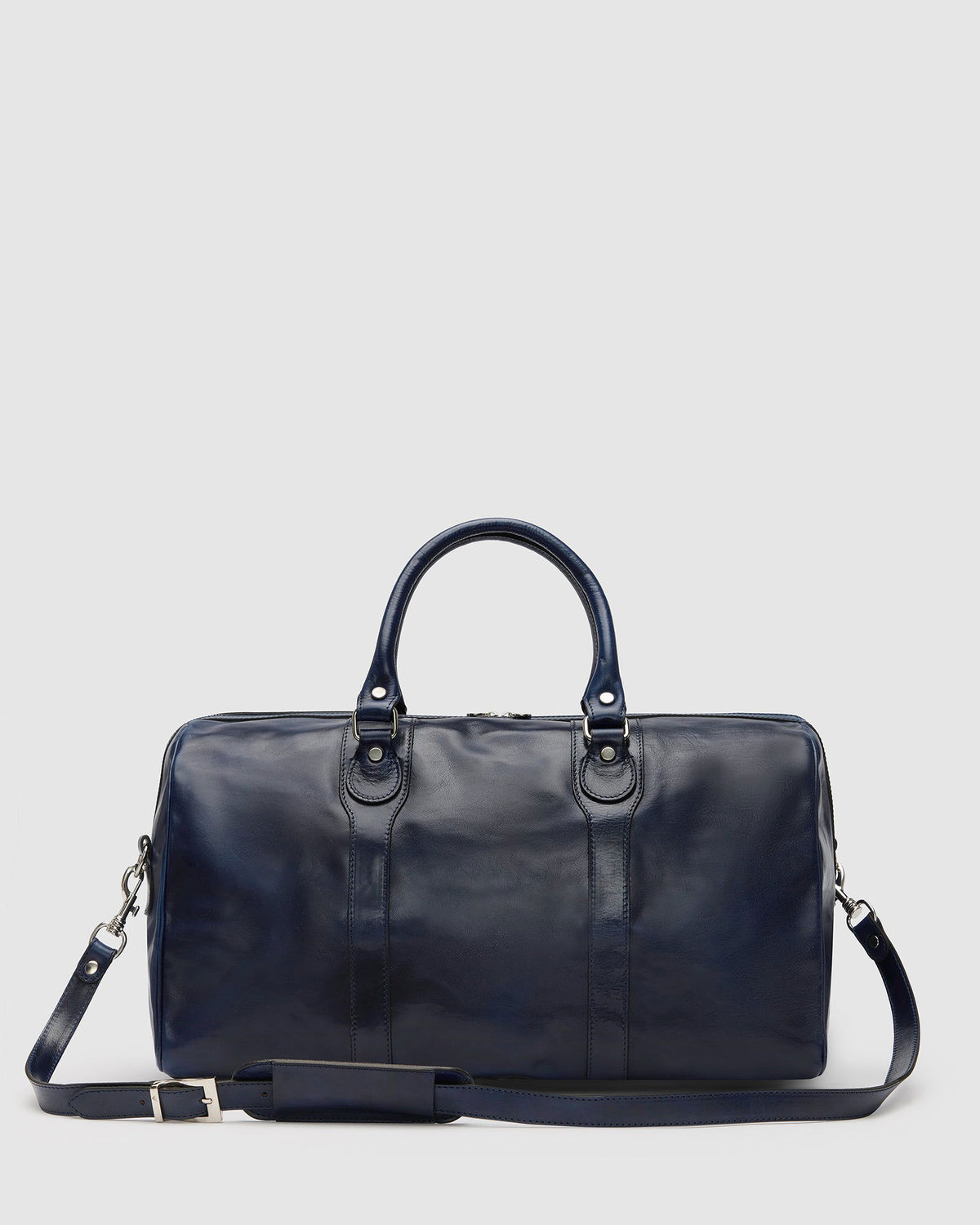 Blue leather duffle bag new arrivals