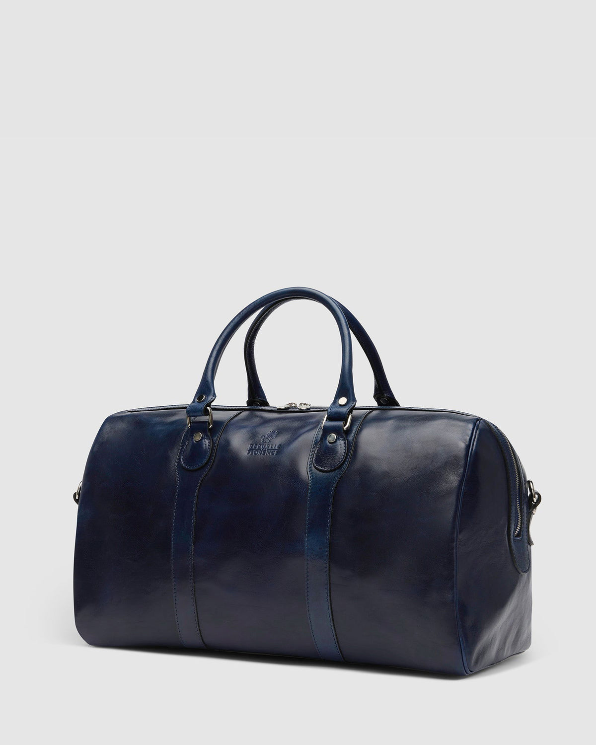 Beltrami Blue Leather Duffle Bag Republic of Florence