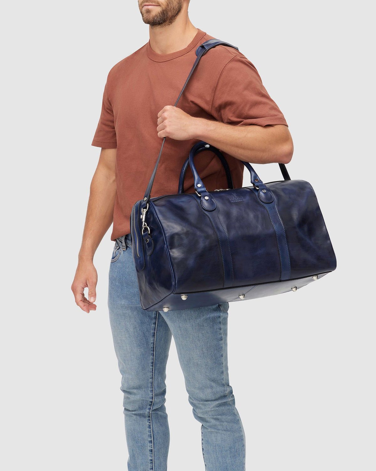 Beltrami Blue - Leather Duffle Bag - Republic of Florence