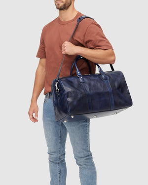Beltrami Blue - Leather Duffle Bag - Republic of Florence