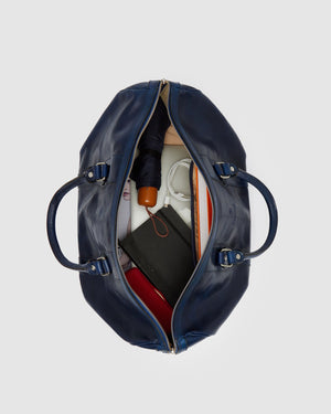 Beltrami Blue - Leather Duffle Bag - Republic of Florence