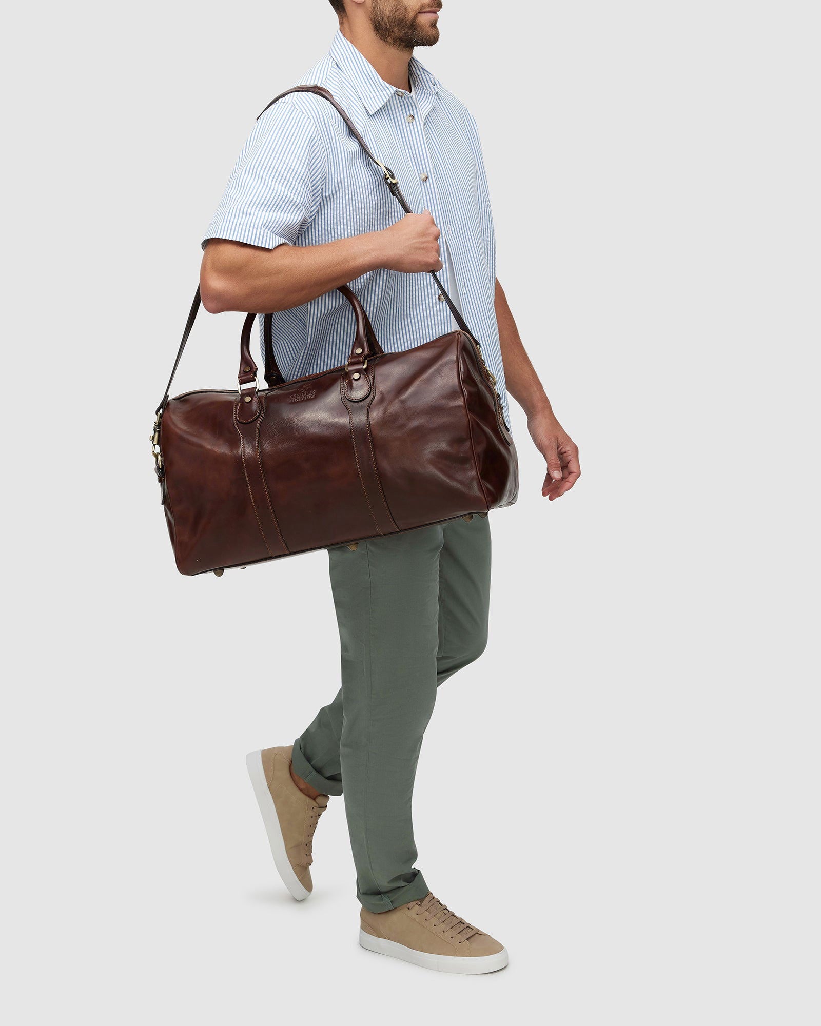 Beltrami Brown - Leather Duffle Bag - Republic of Florence