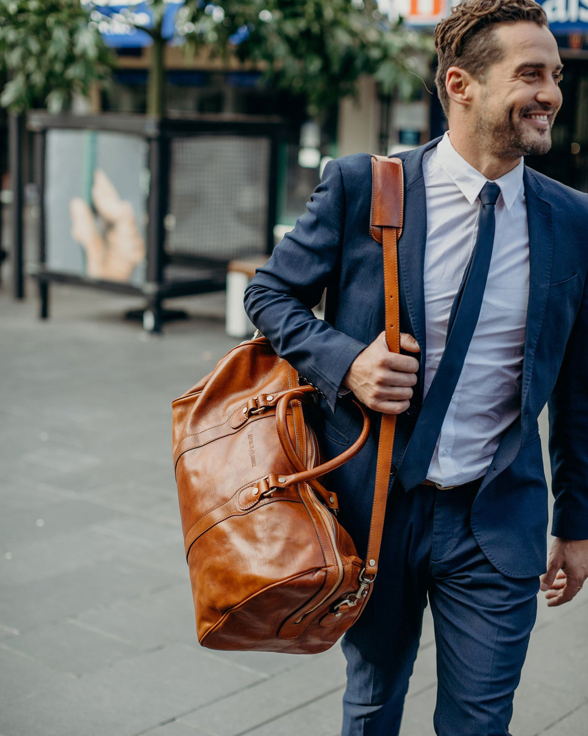 Beltrami Brown Leather Duffle Bag Republic of Florence