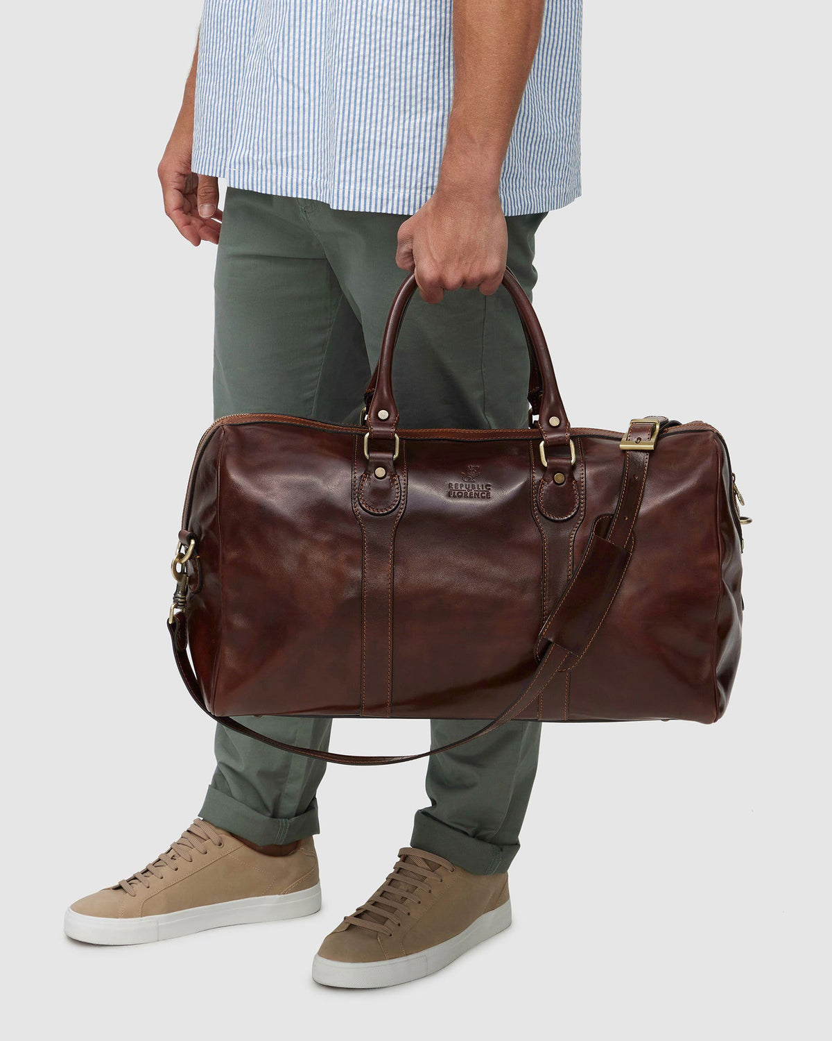 Beltrami Brown - Leather Duffle Bag - Republic of Florence