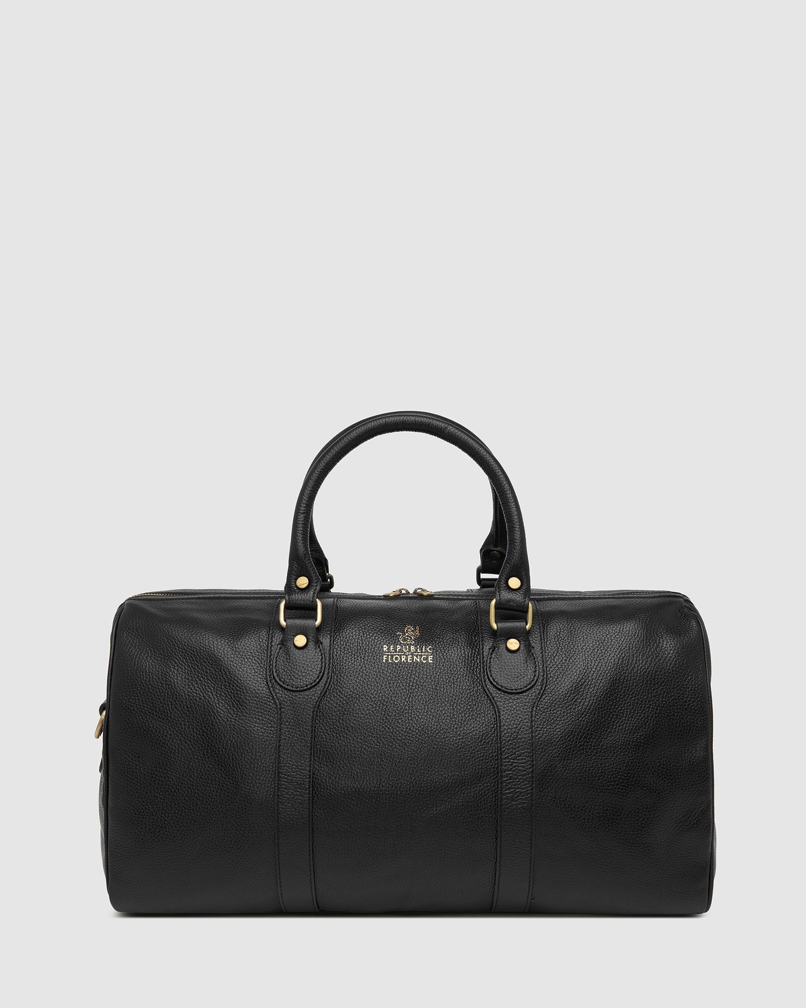 Beltrami Pebble Black - Leather Weekender Bag - Republic of Florence