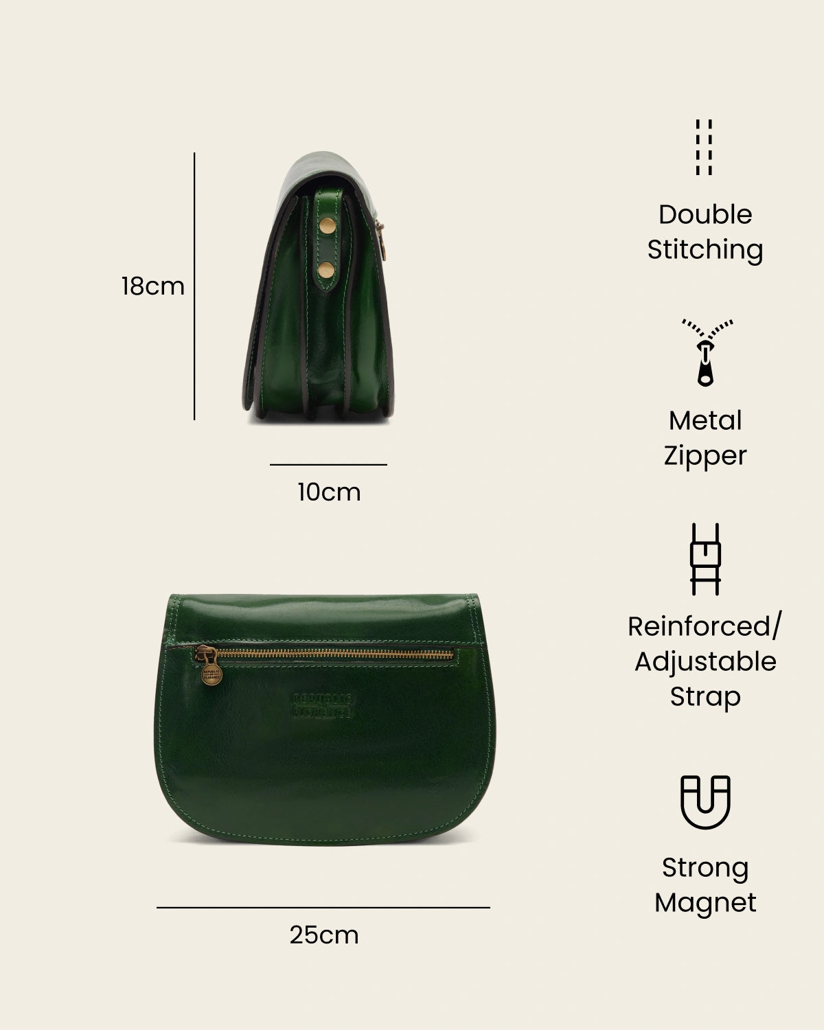 Mia Forest - Leather Crossbody Bag