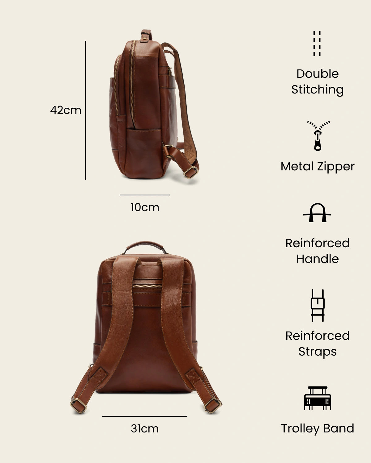 Porto Earth - Leather Backpack