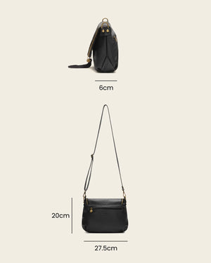 Vasarino Black - Leather Crossbody Bag