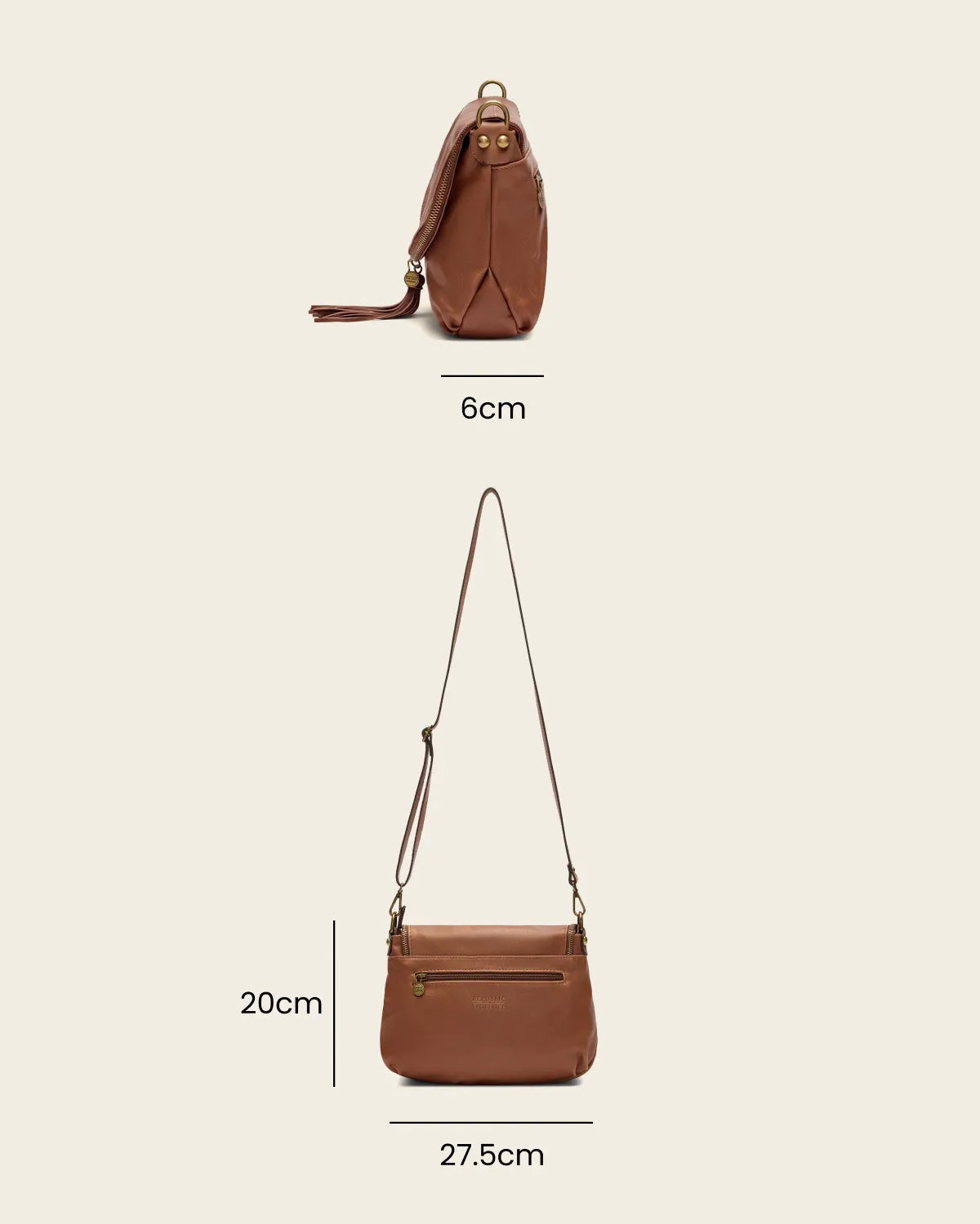 Vasarino Brown - Leather Crossbody Bag