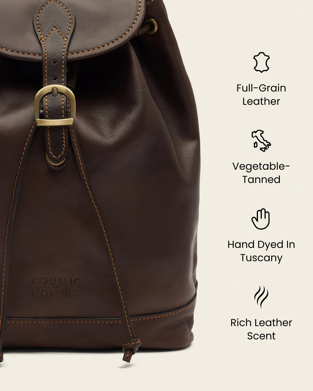 Martina Espresso - Leather Backpack