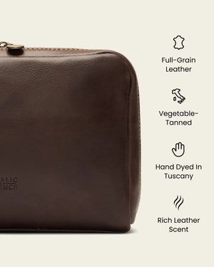 Primo Espresso - Leather Toiletry Bag