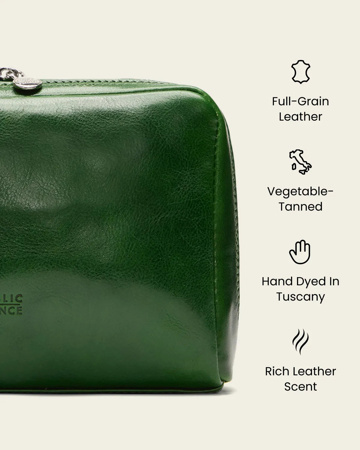Primo Forest - Leather Toiletry Bag