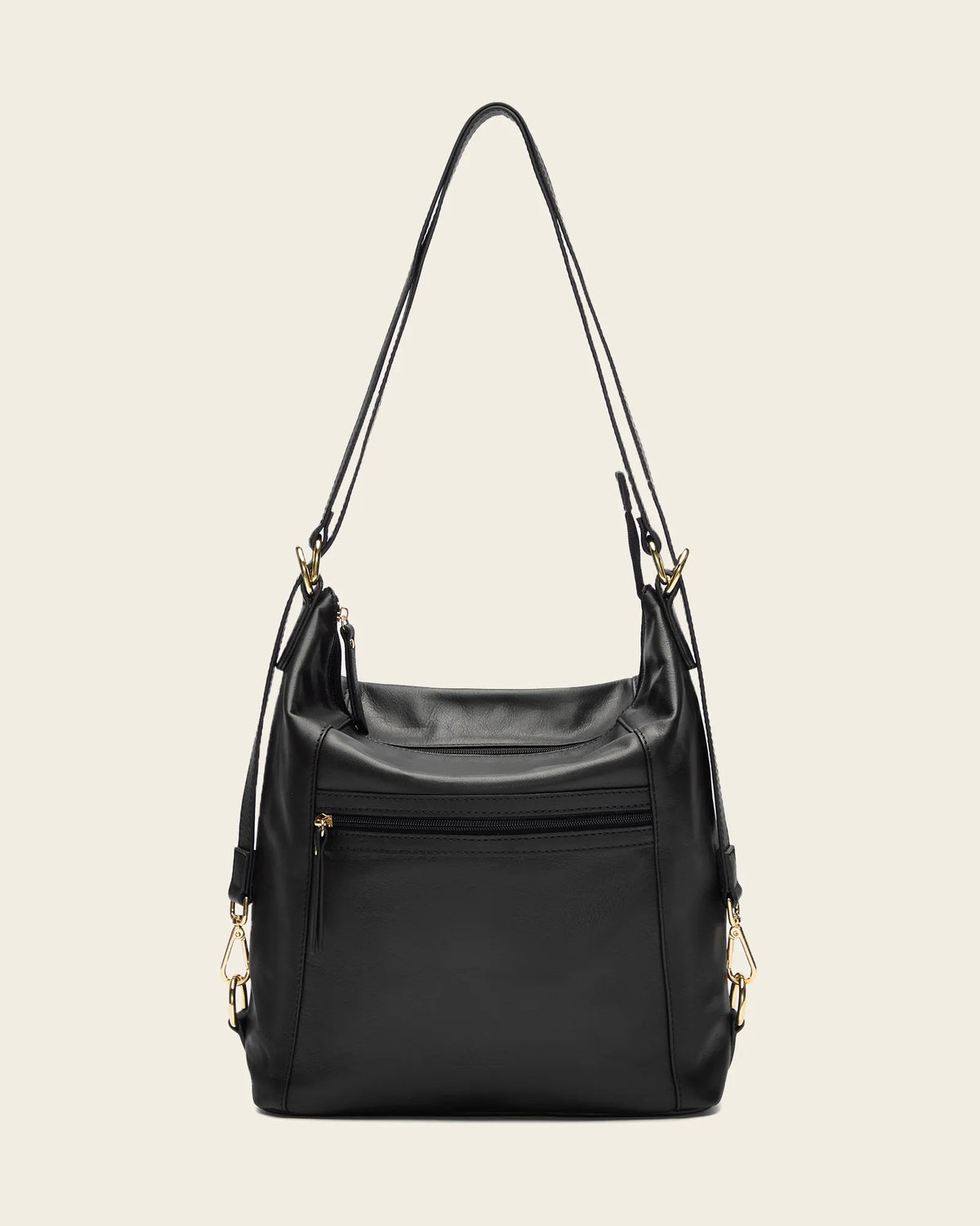 Regina Black - 3-in-1 Convertible Leather Backpack