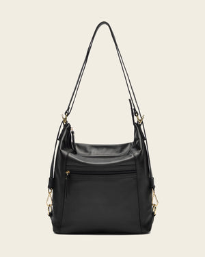 Regina Black - 3-in-1 Convertible Leather Backpack