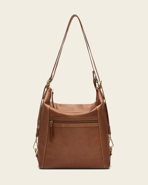 Regina Brown - 3-in-1 Convertible Leather Backpack
