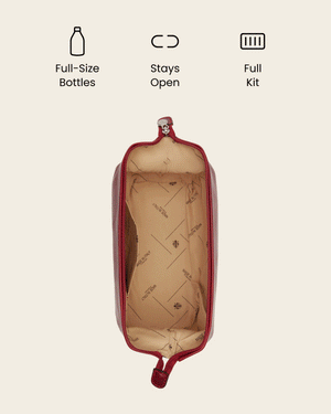Grand Dopp Kit Rosso - Leather Toiletry Bag