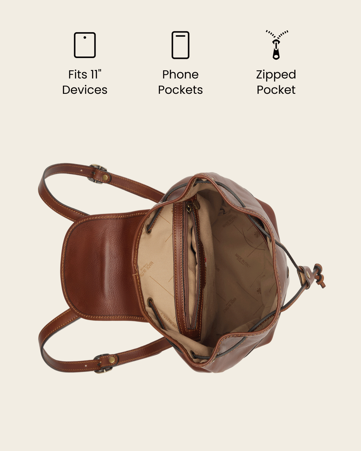 Martina Earth - Leather Backpack