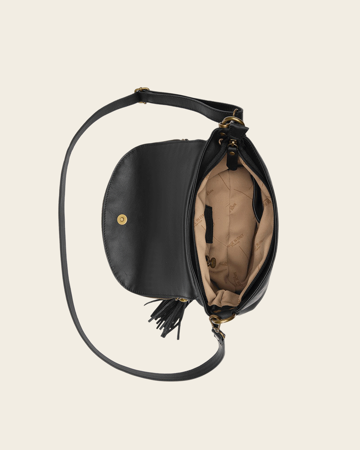 Vasarino Black - Leather Crossbody Bag