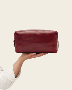 Grand Dopp Kit Rosso - Leather Toiletry Bag