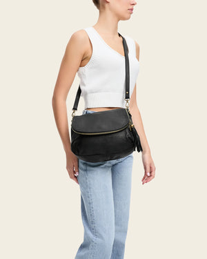 Vasarino Black - Leather Crossbody Bag