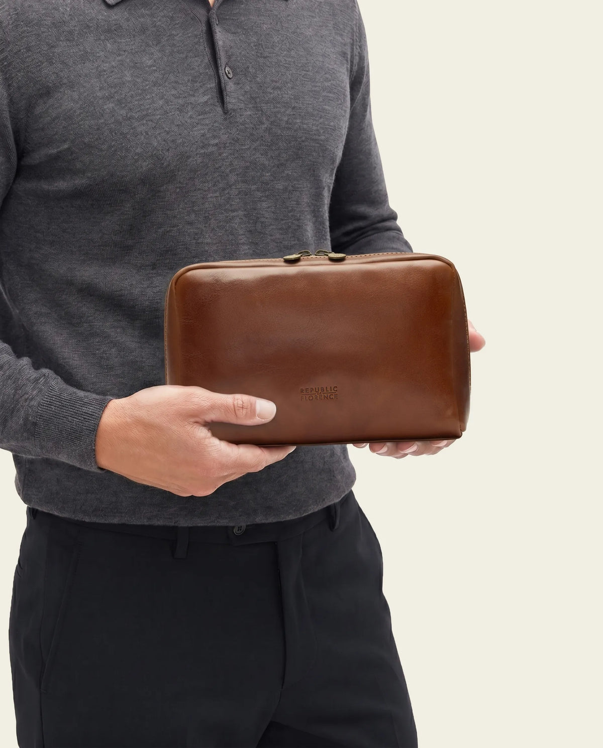 Primo Earth - Leather Toiletry Bag