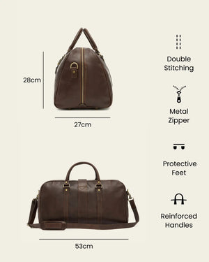 Amerigo Espresso - Leather Weekender Bag