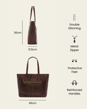 Beatrice Terra - Leather Work Tote