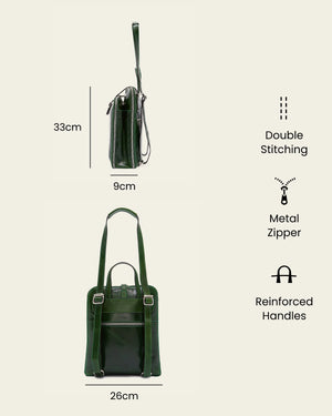 Emma Forest - 3-in-1 Convertible Leather Backpack