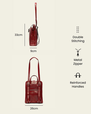 Emma Rosso - 3-in-1 Convertible Leather Backpack