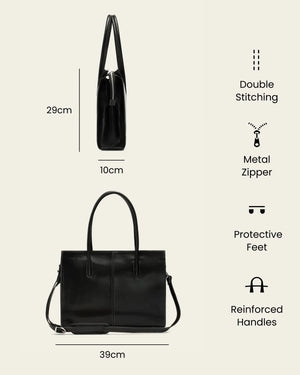 Florence Jet – Leather Work Tote
