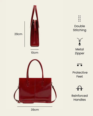 Florence Rosso - Leather Work Tote