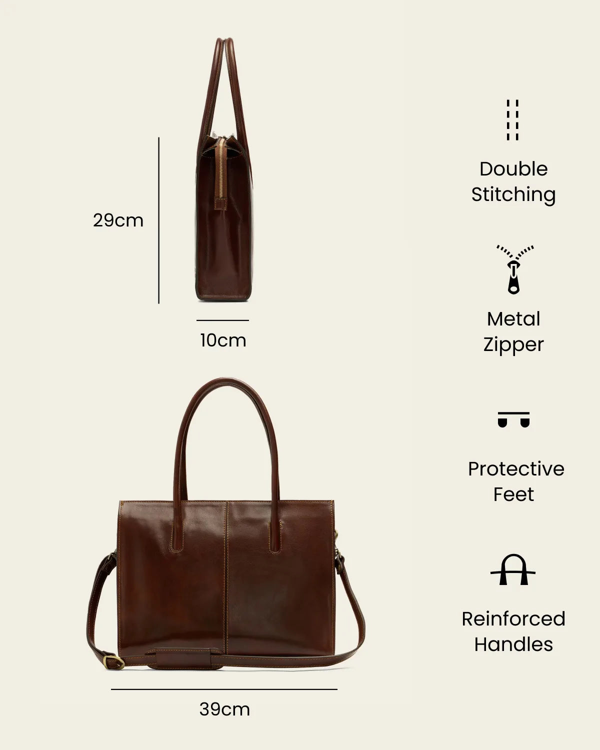 Florence Terra - Leather Work Tote