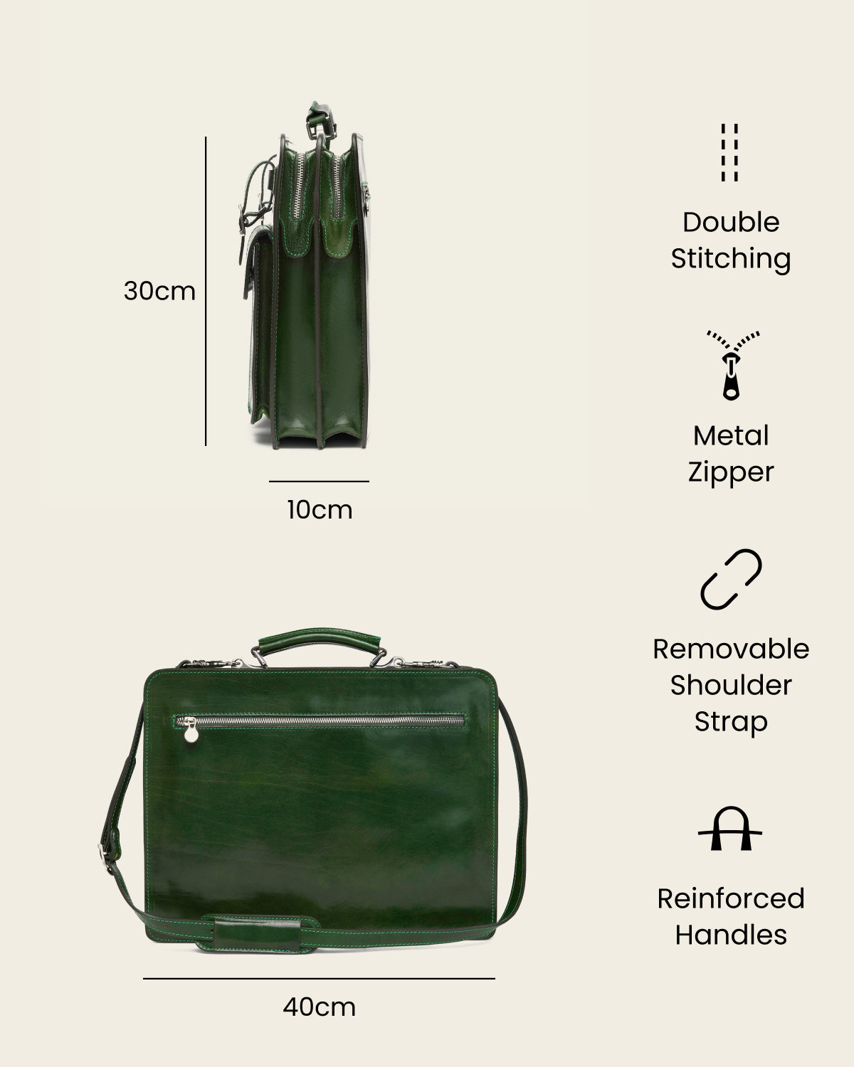 Munich Forest - 16" Double Compartment Briefcase