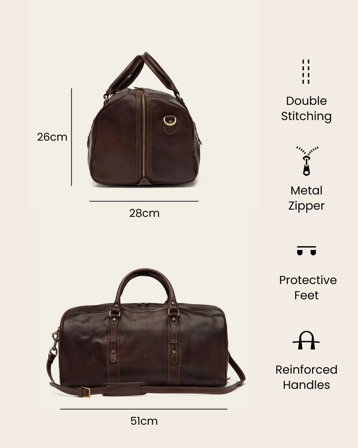 Polo Medium Espresso - Leather Weekender