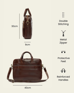 Pretoria Terra - 15" Leather Laptop Briefcase