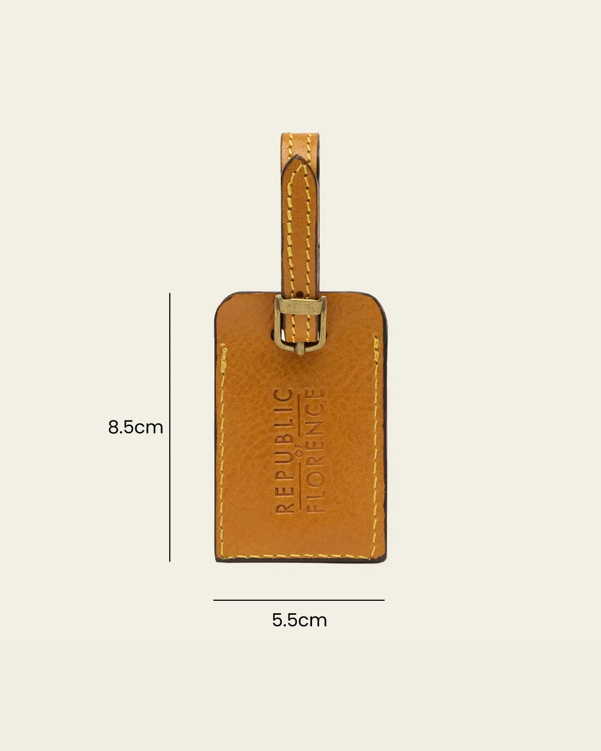 Tag Saffron - Leather Travel Tag