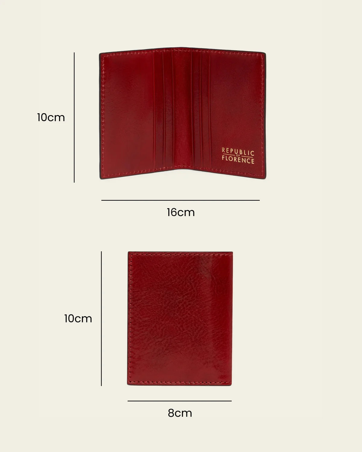 Vertical Rosso - Leather Card Holder