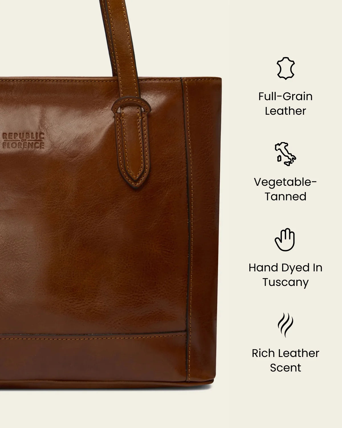 Amelia Honey - Leather Work Tote