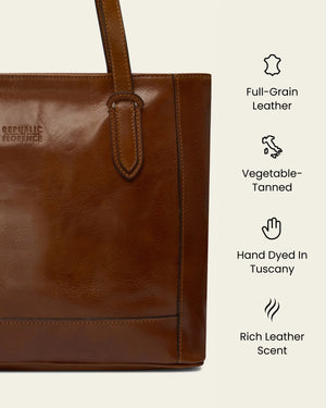 Amelia Honey - Leather Work Tote