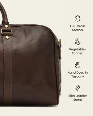 Amerigo Espresso - Leather Weekender Bag