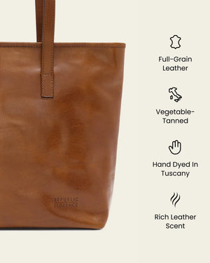 Beatrice Honey - Leather Work Tote