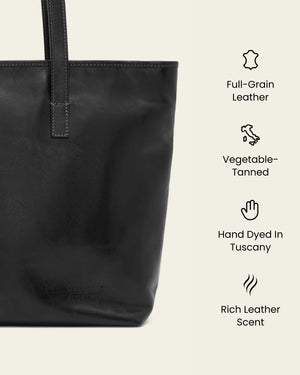 Beatrice Jet - Leather Work Tote