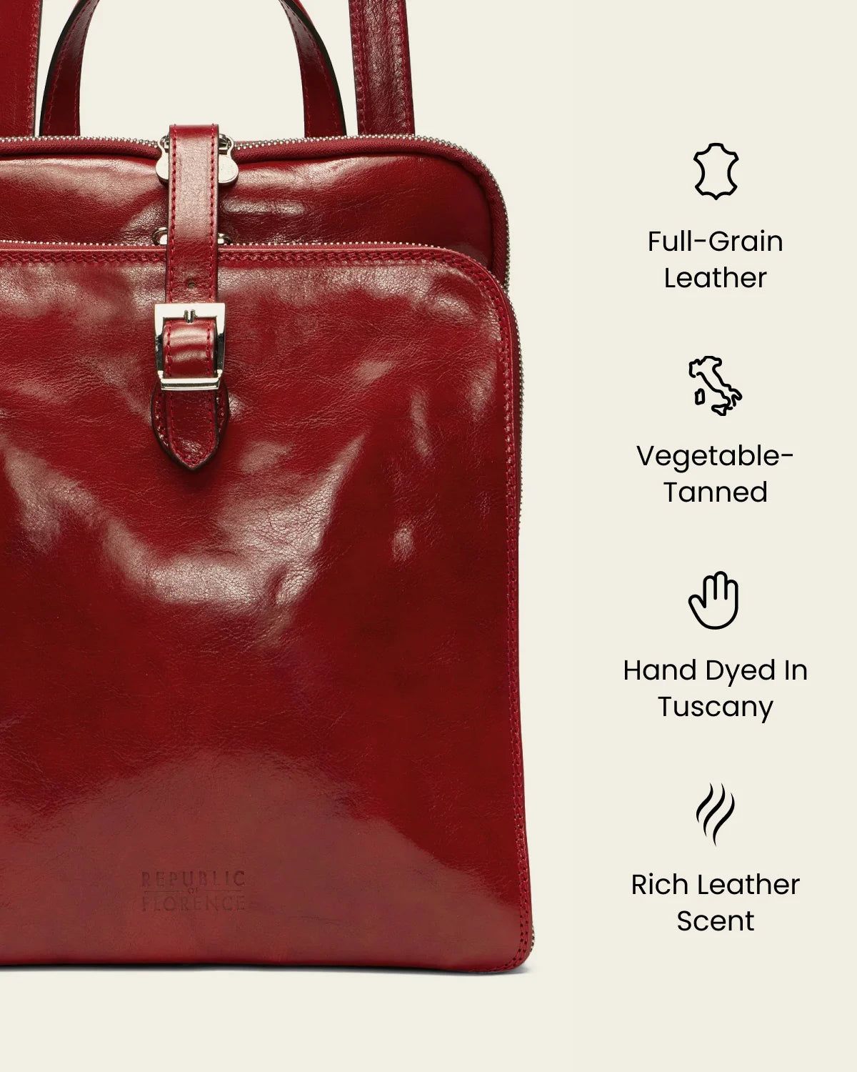 Emma Rosso - 3-in-1 Convertible Leather Backpack