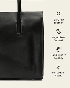 Florence Jet – Leather Work Tote