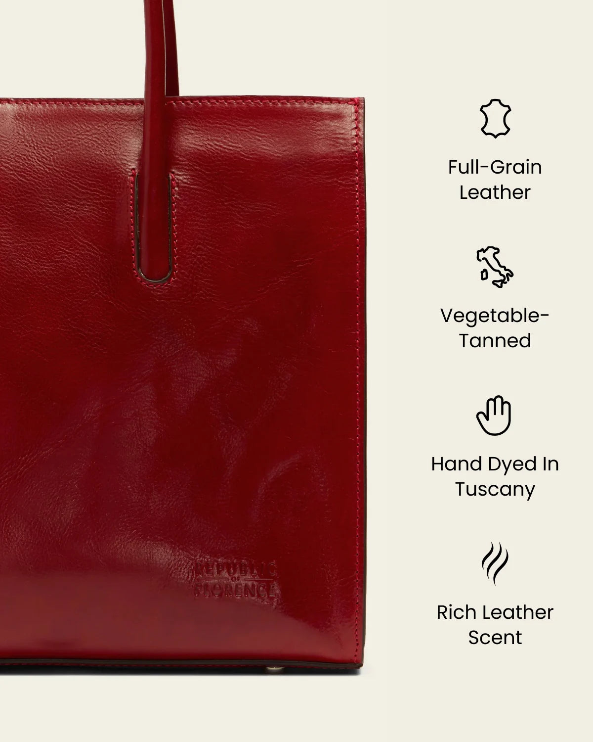Florence Rosso - Leather Work Tote